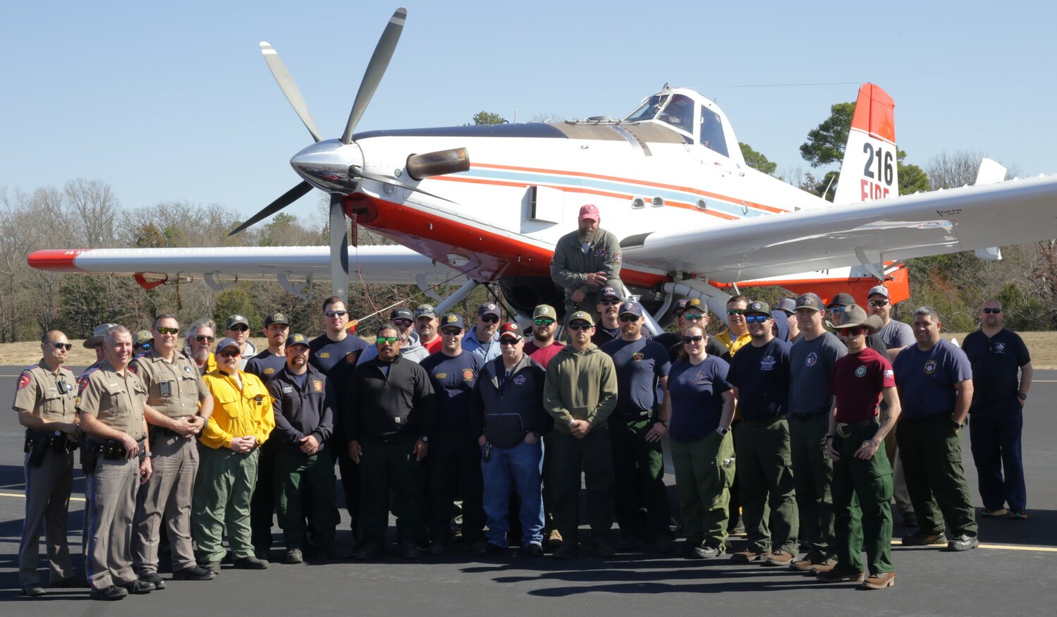 Area firefighters at the training session offered by Dauntless Air.